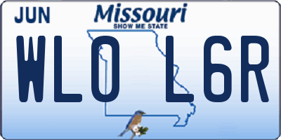 MO license plate WL0L6R