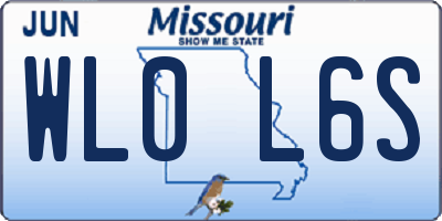 MO license plate WL0L6S