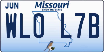 MO license plate WL0L7B