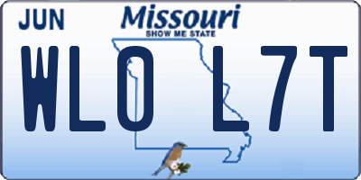 MO license plate WL0L7T