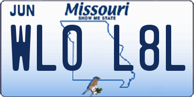 MO license plate WL0L8L