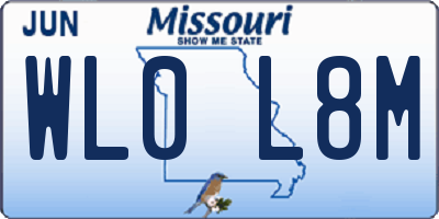 MO license plate WL0L8M