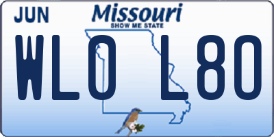 MO license plate WL0L8O