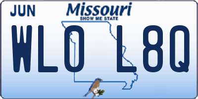 MO license plate WL0L8Q