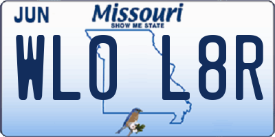 MO license plate WL0L8R