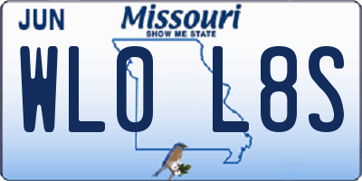 MO license plate WL0L8S