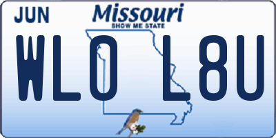 MO license plate WL0L8U