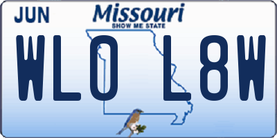 MO license plate WL0L8W