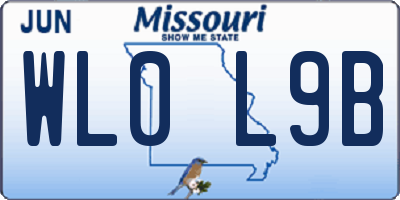 MO license plate WL0L9B