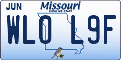 MO license plate WL0L9F