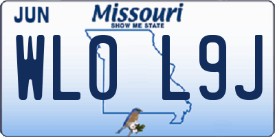 MO license plate WL0L9J