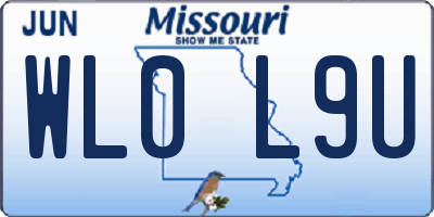 MO license plate WL0L9U