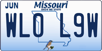 MO license plate WL0L9W