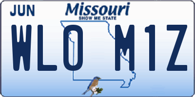 MO license plate WL0M1Z