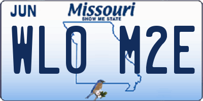 MO license plate WL0M2E