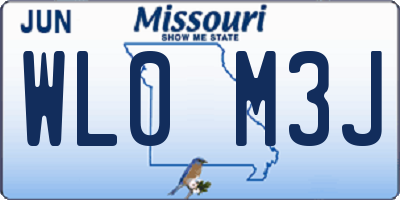 MO license plate WL0M3J