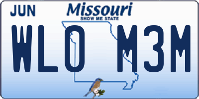 MO license plate WL0M3M