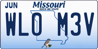 MO license plate WL0M3V