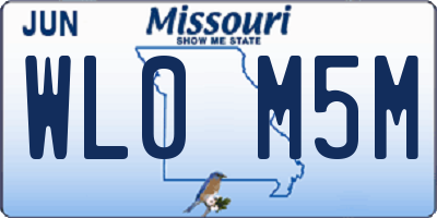 MO license plate WL0M5M