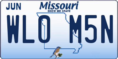MO license plate WL0M5N