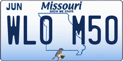 MO license plate WL0M5O