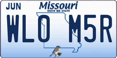 MO license plate WL0M5R