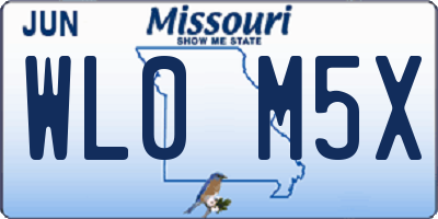 MO license plate WL0M5X