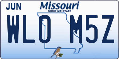 MO license plate WL0M5Z