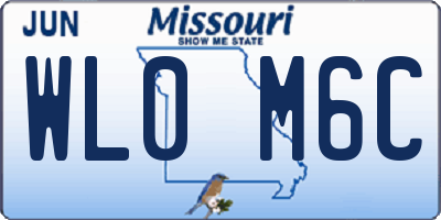 MO license plate WL0M6C