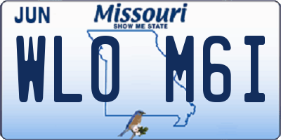 MO license plate WL0M6I