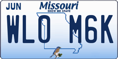 MO license plate WL0M6K