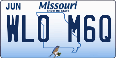 MO license plate WL0M6Q