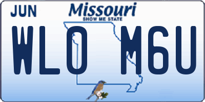 MO license plate WL0M6U
