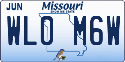 MO license plate WL0M6W