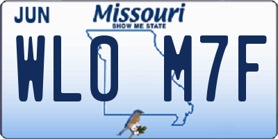 MO license plate WL0M7F