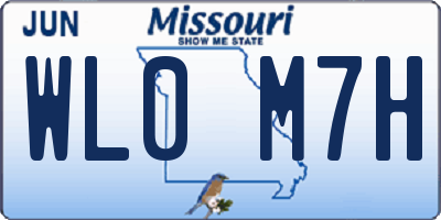 MO license plate WL0M7H