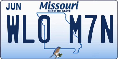 MO license plate WL0M7N