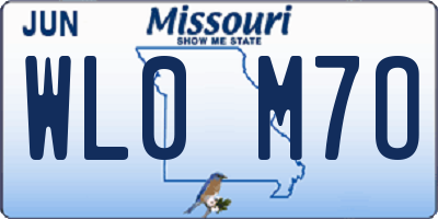 MO license plate WL0M7O