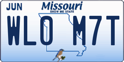 MO license plate WL0M7T