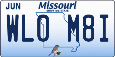 MO license plate WL0M8I