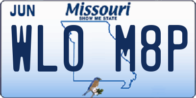 MO license plate WL0M8P