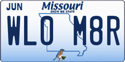 MO license plate WL0M8R
