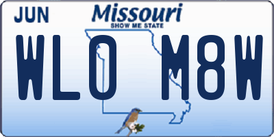MO license plate WL0M8W