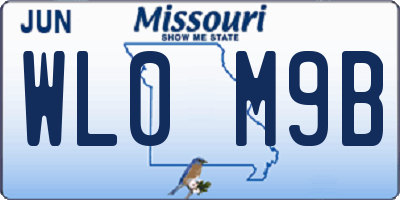 MO license plate WL0M9B
