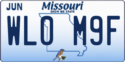 MO license plate WL0M9F