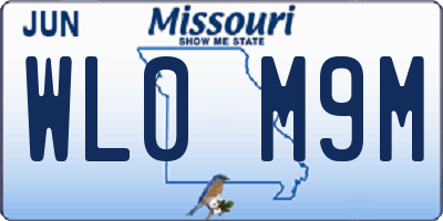 MO license plate WL0M9M
