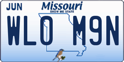 MO license plate WL0M9N