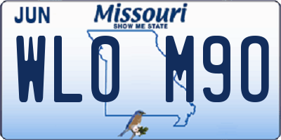 MO license plate WL0M9O
