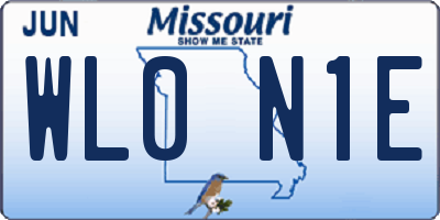 MO license plate WL0N1E