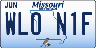 MO license plate WL0N1F